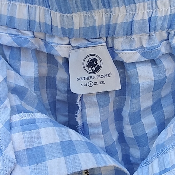 Southern Proper Blue and White Plaid Shorts Size L - Picture 3 of 6